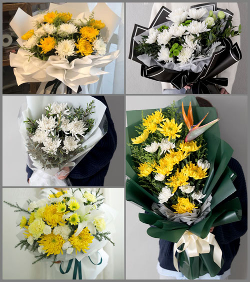 山东莱芜莱城区大王庄镇龙尾村白事花束代送
